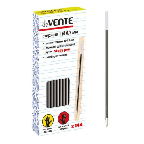 Стержень шариковый deVENTE 5075700 Study Pen 106,8мм, 0,7мм, синий "Дава"