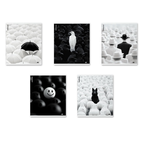 Тетрадь 48л. кл. 64874 Фокус на черное "Дава"