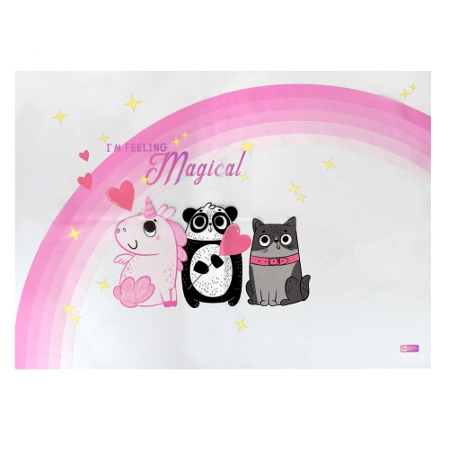 Клеенка для уроков труда Феникс+ 69113 Единорог, Панда и Кот 50*70 см "Дава"