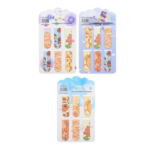 Закладка для книг магнитная Basir SQ-2019-3 Капибара 6шт "Дава"