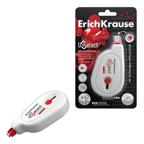 Корректор-лента 5мм*8м ErichKrause 63182 Uselect Balloon Dog "Дава"