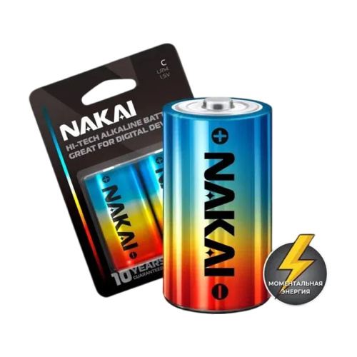 Батарейка Nakai Hi-tech LR14 BL2 "Дава"
