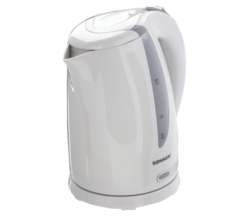 Чайник Sonnen KT-1743 453414 1,7л, 2200 Вт, закрытый нагревательный элемент, белый  "Дава"