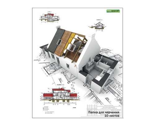 Папка для черчения А3/10л schoolФормат ПЧ10А3, 180г, без рамки "Дава"