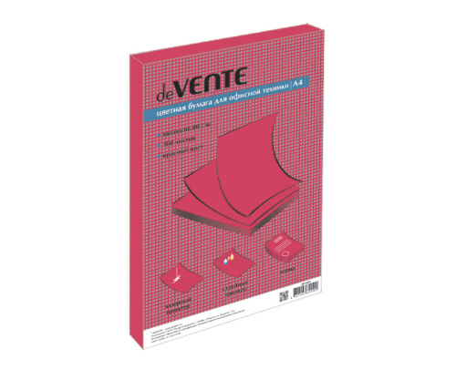 Бумага цветная deVENTE А4/100л/80г 2072409 интенсив красный   "Дава"