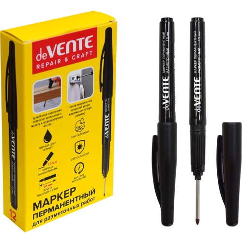 Маркер для разметочных работ deVENTE 5044501 Repair 1,5мм черный "Дава"