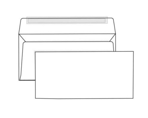 Конверт Е65000 110*220мм б/подсказа, б/окна, отрывная полоса 352282 "Дава"