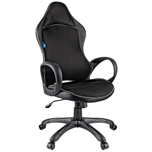 Кресло игровое Helmi HL-S02 Virage, экокожа/ткань черная  "Дава"