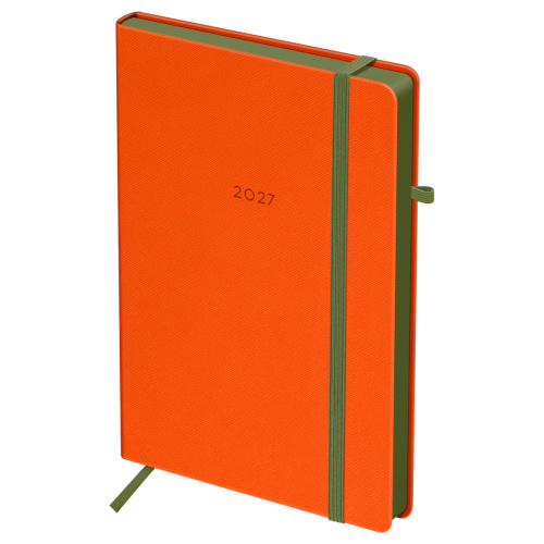 Ежедневник 2027г А5 145*205мм 176л BG DdА5_68115, Contrast. Orange, кожзам, оранжевый "Дава"