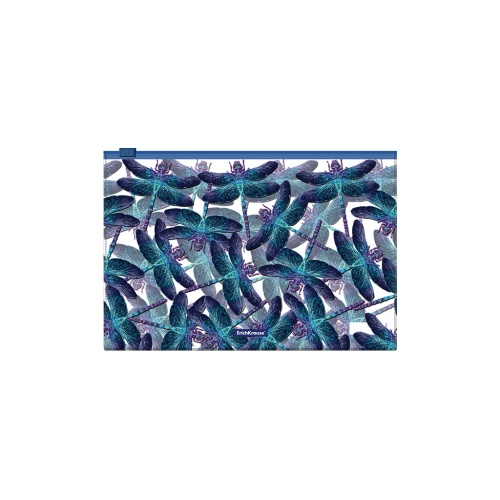 Папка-конверт на молнии-zip B5 ErichKrause 55348 Неоновые стрекозы "Дава"