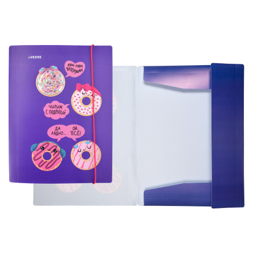 Папка пластиковая на резинках А4 deVENTE 3070205 Donuts "Дава"