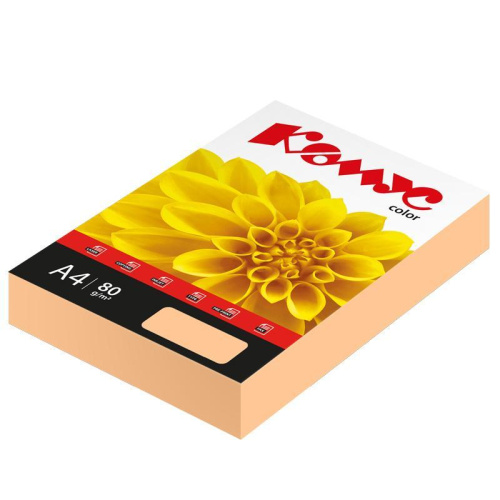 Бумага цветная Комус Color А4/500л/80г 619938 персик пастель "Дава"