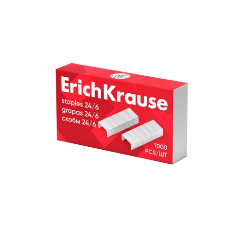 Скобы для степлера №24/6 (1000шт) ErichKrause 1189 "Дава"