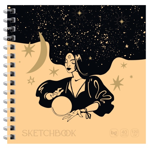 Скетчбук 170*170мм 40л на спирали, Гадание, Скв40гр_58078 "Дава"