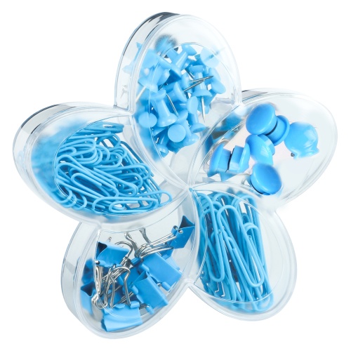 Набор - кнопки & зажимы deVENTE 4133202 Bloom Garden голубой в пластиковой коробке "Дава"