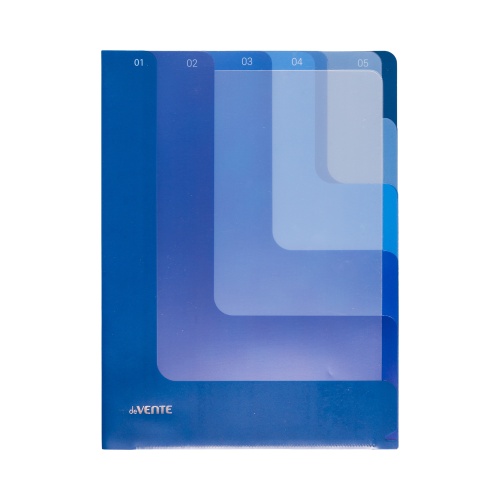 Папка-уголок А4 deVENTE 3074412 Degrade 5 отделений синяя "Дава"