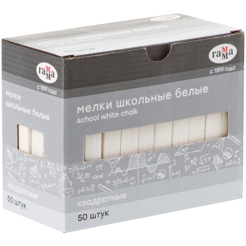 Мелки белые  50шт Гамма 2308196 мягкие, квадратные "Дава"