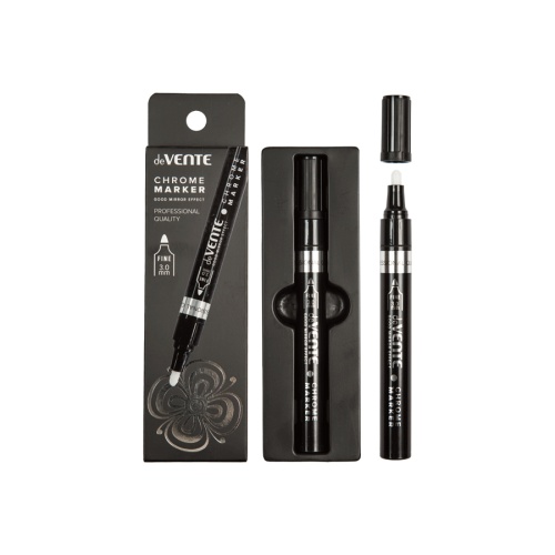Маркер перманентный 3мм deVENTE 5044308 Chrome серебряный с зеркальным эффектом "Дава"
