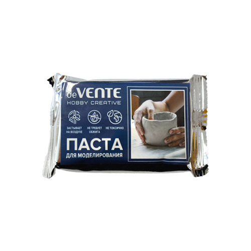 Глина для лепки deVENTE 8042606 Hobby Creative 150 гр. белая, самозатвердивающая "Дава"