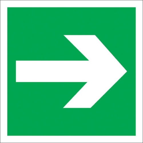 Знак безопасности F02-01 Направляющая стрелка 200*200мм пленка 1528052 "Дава"