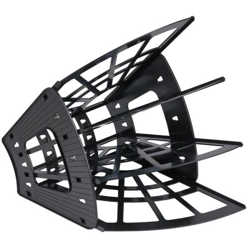 Лоток для бумаг вертикальный 4 секций СТАММ ЛТ412 черный "Дава"