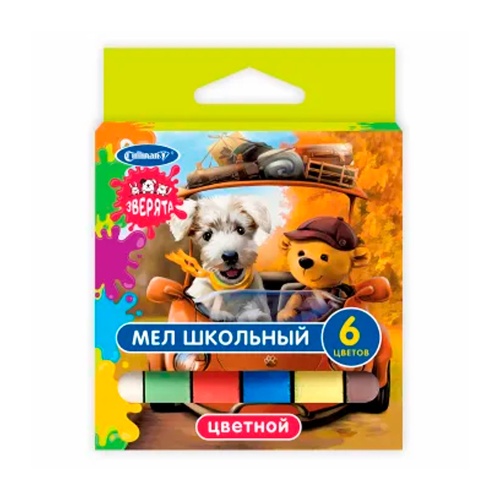 Мелки цветные  6шт Cullinan FMC-6 Z Зверята "Дава"