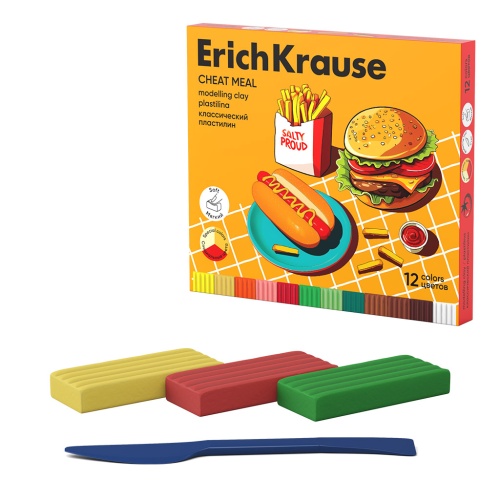 Пластилин 12цв/216г ErichKrause 65443 Культ Еды "Дава"