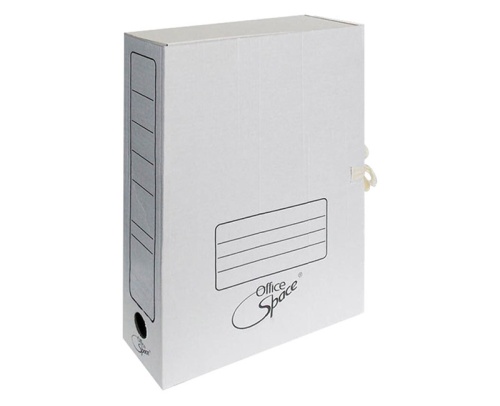 Короб архивный  75мм OfficeSpace 158550 с завязками, белый "Дава"