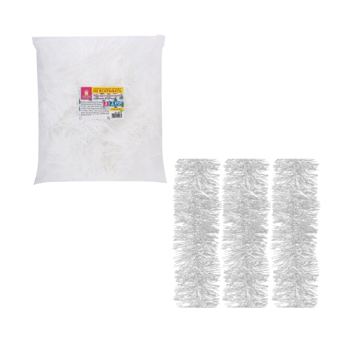 Мишура Золотая сказка 592218 100мм*2м 3шт/наб белая "Дава"