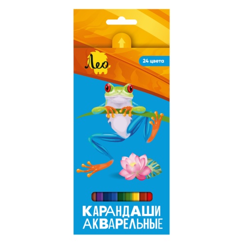 Цветные карандаши акварельные 24 цв. Лео Ярко LBSWP-24 "Дава"