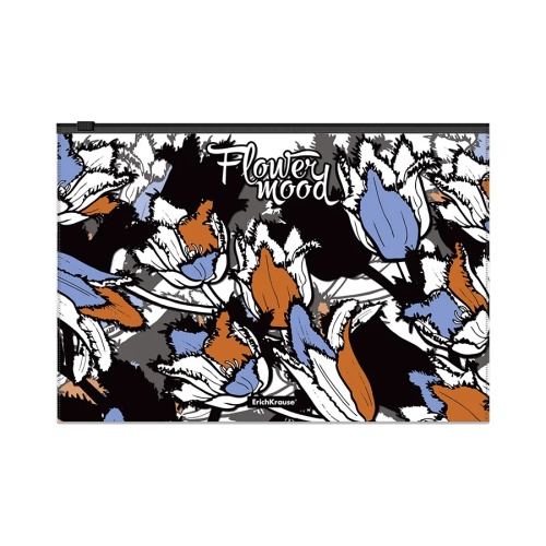 Папка-конверт на молнии-zip А4 ErichKrause 54046  Тюльпаны "Дава"