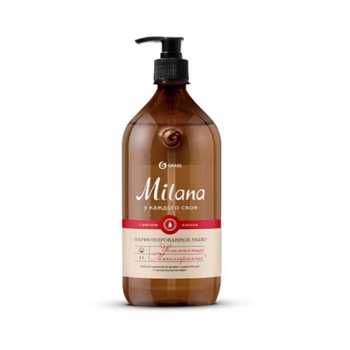 Мыло жидкое 1л Grass Milana 145137 Мускус и Сандал парфюмированное "Дава"