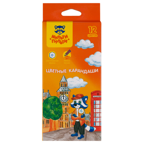 Цветные карандаши 12 цв. Мульти-Пульти CP_67794 Енот в Англии "Дава"
