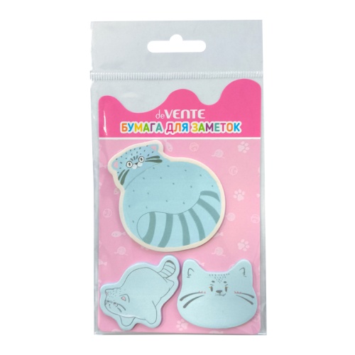 Блок самоклеящийся (стикер) фигурный 40*40мм и 70*70мм 3*20л deVENTE 2010408 Cat 3 дизайна "Дава"