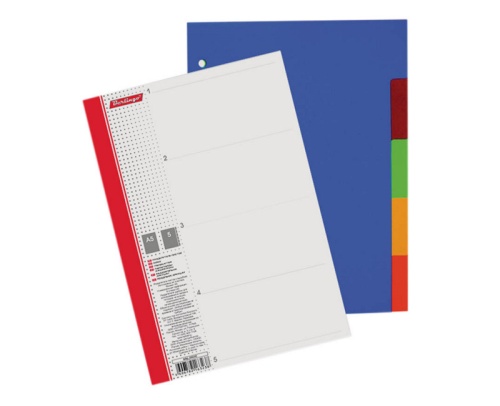 Разделитель листов цветной  5цв. пластик А5 Berlingo ARp_05030 "Дава"